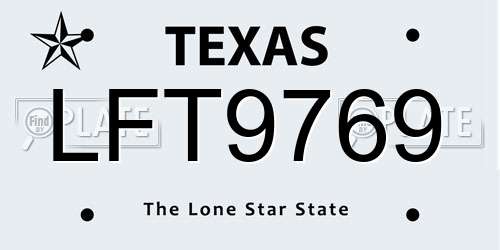 LFT9769 Texas License Plate