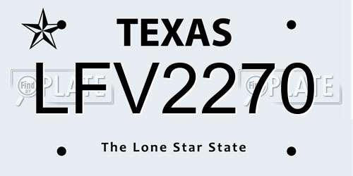 LFV2270 Texas License Plate