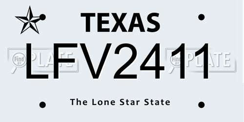 LFV2411 Texas License Plate
