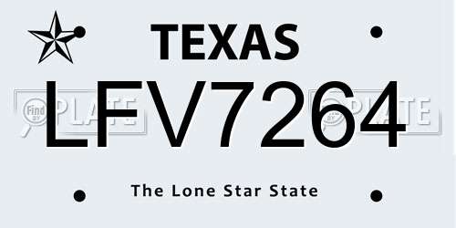 LFV7264 Texas License Plate