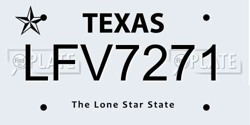 LFV7271 Texas License Plate