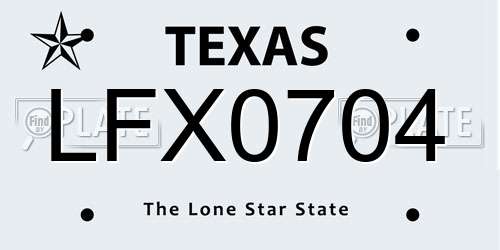 LFX0704 Texas License Plate