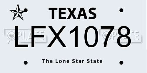 LFX1078 Texas License Plate