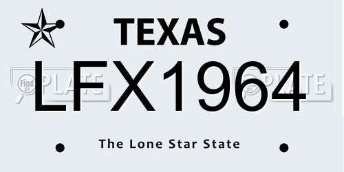 LFX1964 Texas License Plate