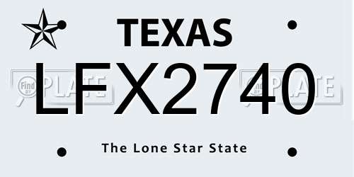 LFX2740 Texas License Plate