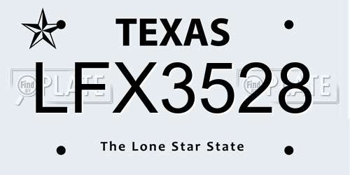 LFX3528 Texas License Plate