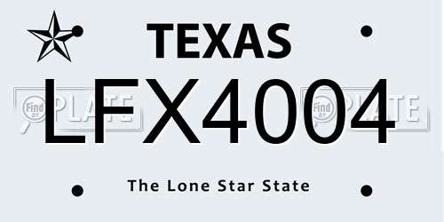LFX4004 Texas License Plate