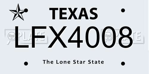 LFX4008 Texas License Plate