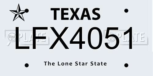 LFX4051 Texas License Plate