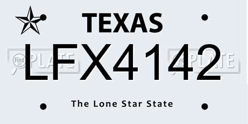LFX4142 Texas License Plate