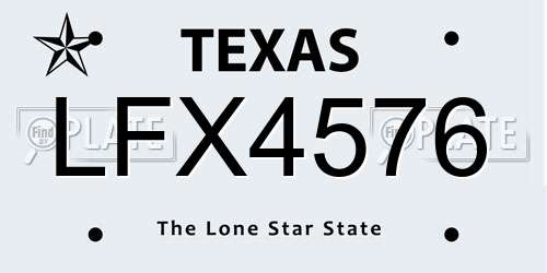LFX4576 Texas License Plate