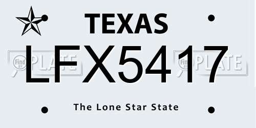 LFX5417 Texas License Plate