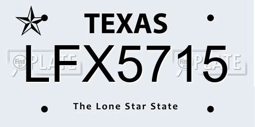 LFX5715 Texas License Plate