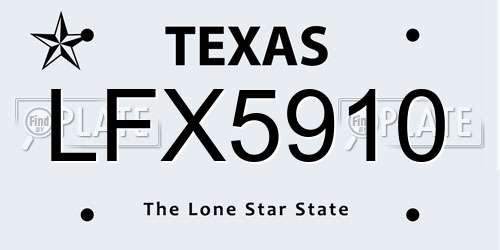 LFX5910 Texas License Plate