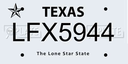 LFX5944 Texas License Plate