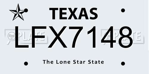 LFX7148 Texas License Plate