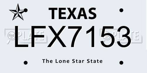 LFX7153 Texas License Plate