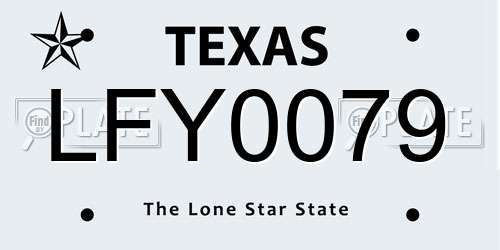 LFY0079 Texas License Plate