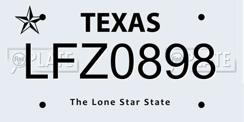 LFZ0898 Texas License Plate