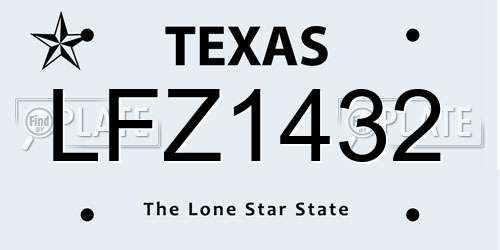 LFZ1432 Texas License Plate