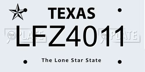 LFZ4011 Texas License Plate