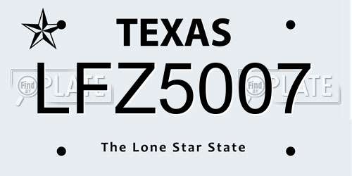 LFZ5007 Texas License Plate