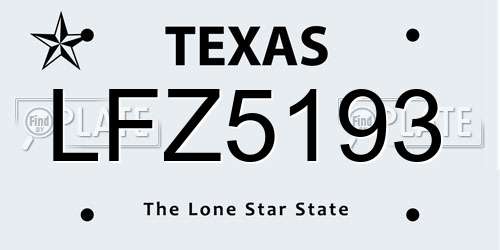 LFZ5193 Texas License Plate
