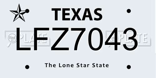 LFZ7043 Texas License Plate