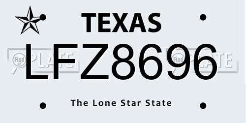 LFZ8696 Texas License Plate