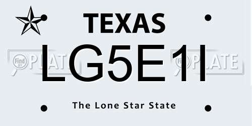 LG5E1I Texas License Plate