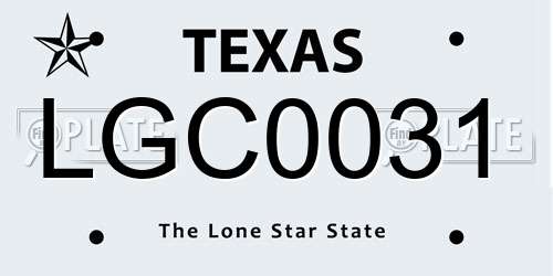 LGC0031 Texas License Plate