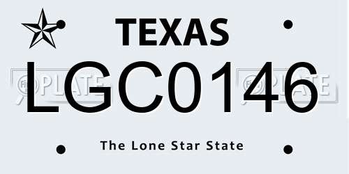 LGC0146 Texas License Plate