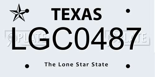LGC0487 Texas License Plate