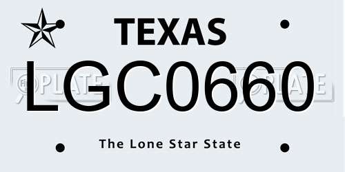 LGC0660 Texas License Plate