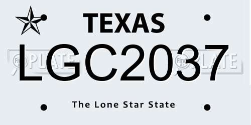 LGC2037 Texas License Plate
