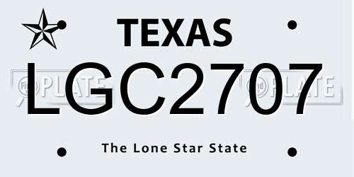 LGC2707 Texas License Plate