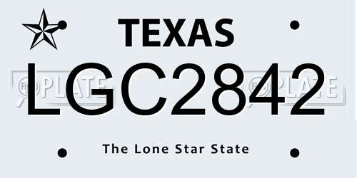 LGC2842 Texas License Plate