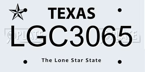 LGC3065 Texas License Plate