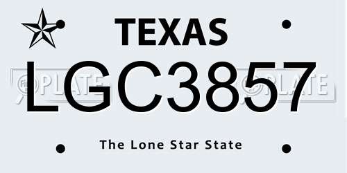 LGC3857 Texas License Plate