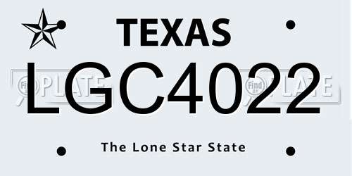 LGC4022 Texas License Plate