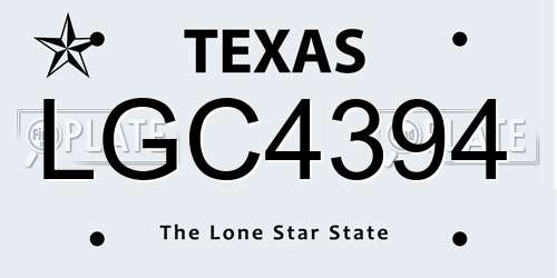 LGC4394 Texas License Plate