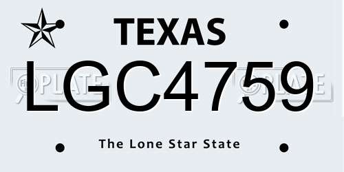 LGC4759 Texas License Plate