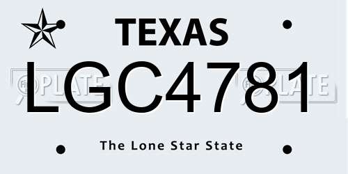 LGC4781 Texas License Plate