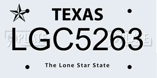 LGC5263 Texas License Plate