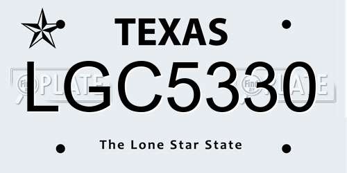 LGC5330 Texas License Plate
