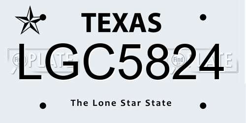 LGC5824 Texas License Plate