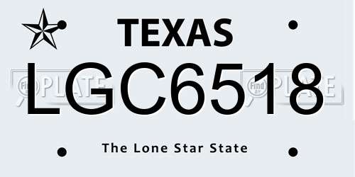 LGC6518 Texas License Plate