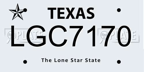LGC7170 Texas License Plate