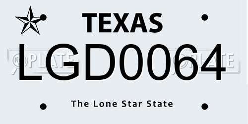 LGD0064 Texas License Plate