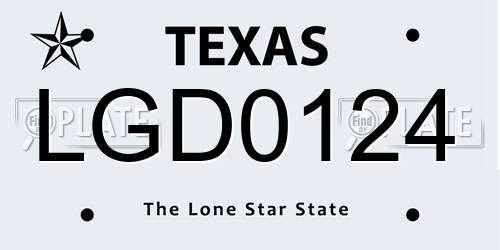 LGD0124 Texas License Plate